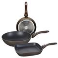 Tognana diamantea Set Grill Pfanne und Wok, Aluminium, Bronze, 3 Einheiten