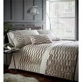 Portfolio Murray Velvet Soft Muster Design Quilt Bettbezug Bettwäsche-Set, Polyester, Oyster, King