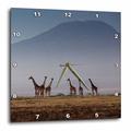 3dRose Wanduhr, Motiv: Masai Giraffen und Mount Kilimanjaro, Amboseli National Park, Kenia, 38,1 x 38,1 cm (DPP_276450_3)