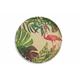 Villa d 'Este Home Tivoli Tropical Flamingo Tablett, Rund, Bamboo, Mehrfarbig