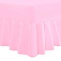 bemode Plain Fitted Valance Dyed Sheet (Baby Pink, Double) Volant-Spannbetttuch, Baumwollmischung, Babyrosa, Doppelbett