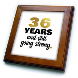 3dRose 36 Year Still Going Strong 36Th Hochzeit Jahrestag Geschenk-Fliese, 15,2 x 15,2 cm, Holz/Keramik, Mehrfarbig, 20,3 x 20,3 cm