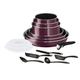 Tefal l2019502 Ingenio Essential Set 15 teilig Byzantium alle Herde außer Induktion, Aluminium, Violett, 28,5 x 28,5 x 24 cm