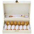 hanipol 103–7280 6er Set gold und 1 Löffel für Zucker Gustav Klimt Tänzerin Box, mehrfarbig