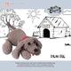 Bernat Knitty critters-dylan Hund, taupe, 300 g Garn, 8 mm und 5 mm Häkelnadel, Garn für die Funktionen, Spielzeug Füllung, Muster