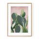 Plant on Pink Figuier von Barbarie Kunstdruck, gerahmt, massives Eichenholz, mit Passepartout, 50 x 70 cm