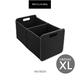 Faltbox XL Schwarz / Uni 60x35x33,5cm belastbar, 2 Fächer, verstärkte Handgriffe Polyester schmutzabweisend, 50 Liter Volumen