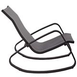 Traveler Rocking Outdoor Patio Mesh Sling Lounge Chair EEI-3027-BLK-BLK