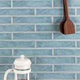 Bond Tile Newport Polished 2" x 10" Ceramic Brick Look Subway Tile Ceramic in Blue | 10 H x 2 W x 0.37 D in | Wayfair EXT3RD100440