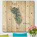 East Urban Home Damask Painted Gilded Feather on Blue - Nautical & Coastal Print on Natural Pine in Blue/Brown | 16 H x 16 W x 0.78 D in | Wayfair