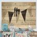 East Urban Home French Bird Flea Market - Farmhouse Print on Natural Pine Wood in Brown/Gray | 12 H x 20 W x 1 D in | Wayfair