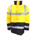 Portwest Mens Hi-Vis Waterproof Contrast Panel Traffic Jacket (XXL) (Yellow/Navy)