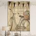 East Urban Home French Bicycle Flea Market II - French Country Print on Natural Pine Wood in Gray/White | 46 H x 36 W in | Wayfair