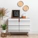 East Urban Home Linen Stripes 2 Door Accent Cabinet Wood in Gray | 38 H x 38 W x 20 D in | Wayfair 1E0BD845F222452EA698CCFC56A5A240