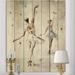 East Urban Home Watercolors Ballerinas Dance II - French Country Print on Natural Pine Wood in Gray/White | 46 H x 36 W x 0.78 D in | Wayfair