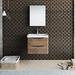 Kaysleigh Ivy Bronx 24" Wall Mounted Single Sink Bathroom Vanity Set w/ Medicine Cabinet Wood/Plastic in Brown | 19.7 H x 23.7 W x 18.9 D in | Wayfair