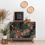 The Twillery Co.® Iveta Abolina Citlali Night 2 Door Credenza Cabinet Wood in Brown/Red/Yellow | 30 H x 35.5 W x 17.5 D in | Wayfair
