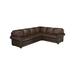 Black Sectional - Westland and Birch Odessa 117" Wide Genuine Leather Corner Sectional Genuine Leather | 36 H x 117 W x 39 D in | Wayfair