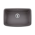 Blanco Valea SILGRANIT 27" L x 18" W Undermount Kitchen Sink Granite in Black/Gray/White | 9.5 H x 18 D in | Wayfair 442548