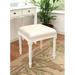 Ophelia & Co. Vanity Stool Linen/Wood/Upholstered in Gray/White | 19 H x 17 W x 16 D in | Wayfair 1384825E23DE4323B338ADB8FA2E72EC