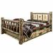 Loon Peak® Glacier Country Collection Lodge Pole Pine Storage Bed Wood in Brown/Gray/Green | 47 H x 80 W x 98 D in | Wayfair