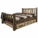 Loon Peak® Homestead Collection Lodge Pole Pine Storage Bed Wood in Brown/Green | 47 H x 80 W x 98 D in | Wayfair 4B7CD1E9588741538A35194DD74E1E40