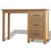 Millwood Pines Desk w/ 3 Drawers Solid Oak Wood 41.7" x 15.7" x 29.5" Wood in Brown | 29.5 H x 41.75 W x 15.75 D in | Wayfair