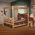 Loon Peak® Tulane Red Cedar Log Canopy Bed Wood in Brown | 80 H x 84 W x 89 D in | Wayfair 532DE4221FFB4377827F0E89CB3EA817