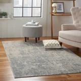 Gray/White 63 x 0.5 in Area Rug - Wrought Studio™ Julyn Abstract Ivory/Silver Gray Area Rug Polyester/Polypropylene | 63 W x 0.5 D in | Wayfair