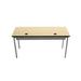 96" L Technology Computer Table w/ Cable Management Wood/Metal in Brown/Yellow AmTab Manufacturing Corporation | 29 H x 96 W x 24 D in | Wayfair