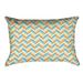Latitude Run® Avicia Indoor/Outdoor Lumbar Pillow Polyester/Polyfill blend in Orange/Blue | 14 H x 20 W x 3 D in | Wayfair