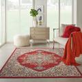 White 93 x 0.35 in Area Rug - Lark Manor™ Goncalo Oriental Wool Red/Ivory Area Rug Nylon/Wool | 93 W x 0.35 D in | Wayfair