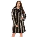 Roman Originals Women Faux Fur Longline Coat - Ladies Autumn Winter Luxury Soft Cosy Warm Comfortable Glam Elegant Sophisticated Formal Long Jacket - Mink - Size 20