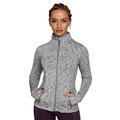 QUEENIEKE Women's Running Jacket Slim Fit and Cottony-Soft Handfeel Sports Tops with Full Zip Side Pocket Size XXL Color Light Grey Space Dye