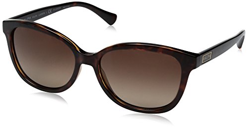 Ralph by Ralph Lauren Women's 0RA5222 1378T5 Sunglasses, Dark Tortoise/Browngradientpolarized, 56
