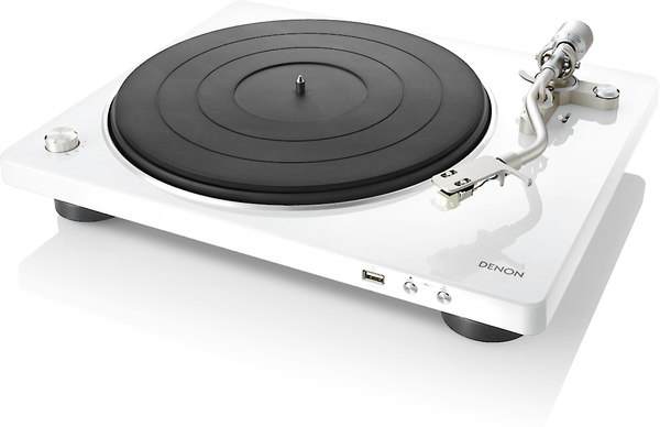 Denon DP450USB, white turntable with USB