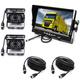 Reversing Camera Kit，4 Pin 2x Waterproof 18LEDs Night Vision Reverse Rear View Camera with 15M Aviation Cable +12-24V 7" TFT LCD Car Monitor for Large Truck/Bus/RV/Trailer/Tractor/camper