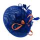 Caprilite Royal Blue and Burnt Orange Sinamay Big Disc Saucer Fascinator Hat for Women Weddings Headband