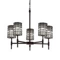 Justice Design Group Wire Glass 24 Inch 5 Light Chandelier - WGL-8410-10-GRCB-MBLK-LED5-3500