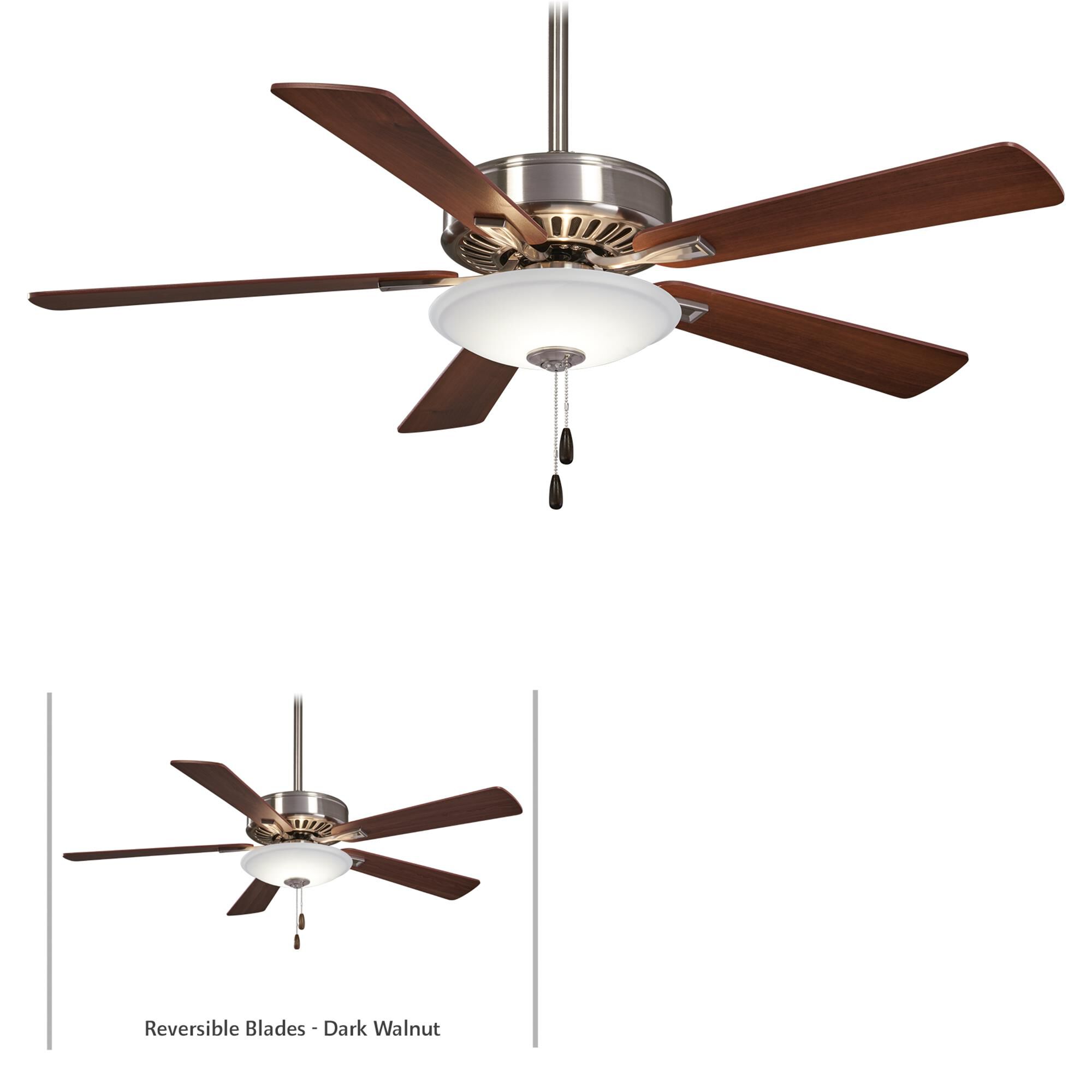 Minka Aire Contractor 52 Inch Ceiling Fan with Light Kit - F656L-BN/DW