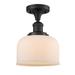 Innovations Lighting Bruno Marashlian Large Bell 8 Inch 1 Light Semi Flush Mount - 517-1CH-BK-G71