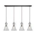 ELK Lighting Hand-Formed Glass 46 Inch 4 Light Linear Suspension Light - 10555/4LP