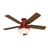 Hunter Fan Mill Valley 52 Inch Flush Mount Fan with Light Kit - 59312