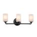 Justice Design Group Fusion 26 Inch 3 Light Bath Vanity Light - FSN-8463-10-FRCR-MBLK