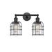 Innovations Lighting Bruno Marashlian Small Bell Cage 16 Inch 2 Light LED Bath Vanity Light - 208-BK-G54-CE-LED