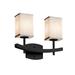 Justice Design Group Textile 15 Inch 2 Light Bath Vanity Light - FAB-8592-15-WHTE-MBLK