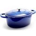 Crock-pot Artisan 7 qt. Non-Stick Cast Iron Oval Dutch Oven w/ Lid Non Stick/Enameled Cast Iron/Cast Iron in Blue | 10 H x 13 W in | Wayfair