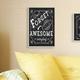 Winston Porter Ehme 'Be Awesome Everyday' Inspirational Chalkboard Look Textual Art Wall Plaque in Black/Brown/White | Wayfair