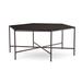 Joe Ruggiero Collection Athena Coffee Table Metal in Gray/Black/Brown | 18 H x 43.38 W x 43.38 D in | Wayfair JR001-73-Oak-W