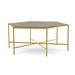 Joe Ruggiero Collection Athena Coffee Table Metal in Brown | 18 H x 43.38 W x 43.38 D in | Wayfair JR001-77-Oak-PK